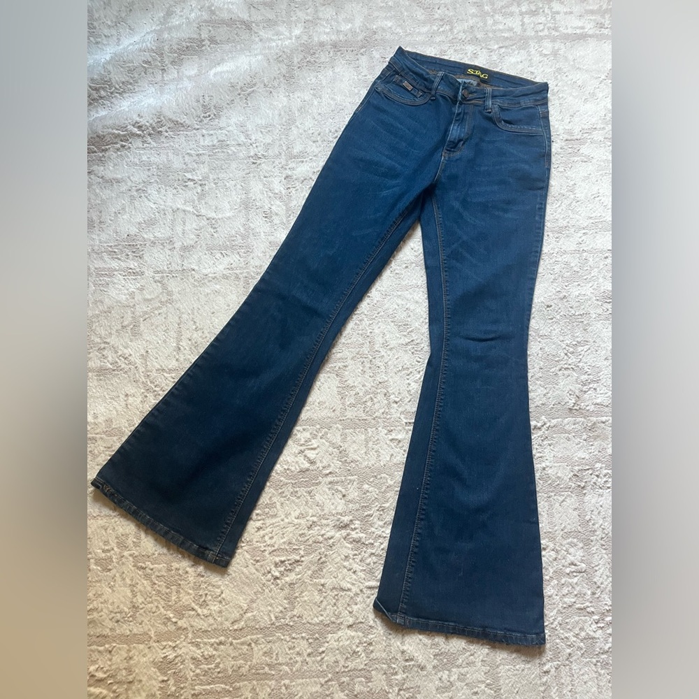 Stag Dark Blue Flare Jeans